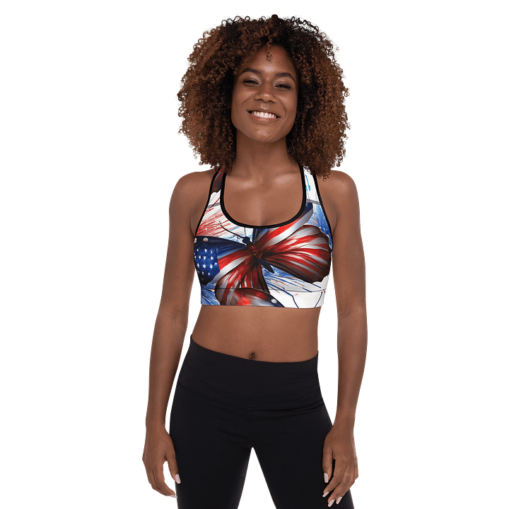 Patriotic Butterfly Sports Bra product image (1)