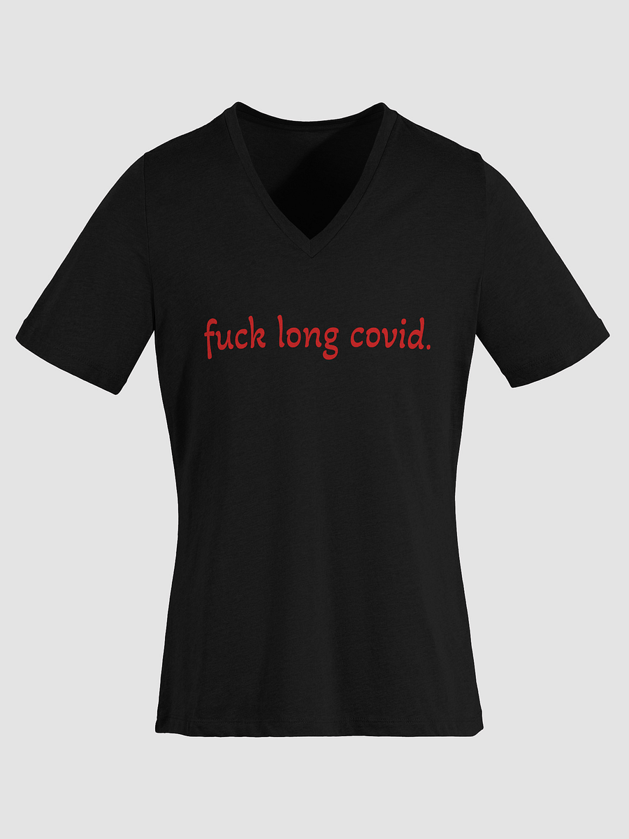 F*ck Long Covid Relaxed V-Neck Tee - Red product image (4)