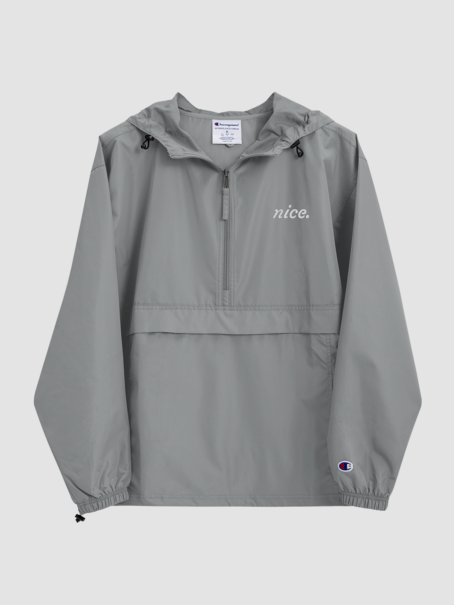 Nice. X Champion Windbreaker (White on Grey) product image (3)
