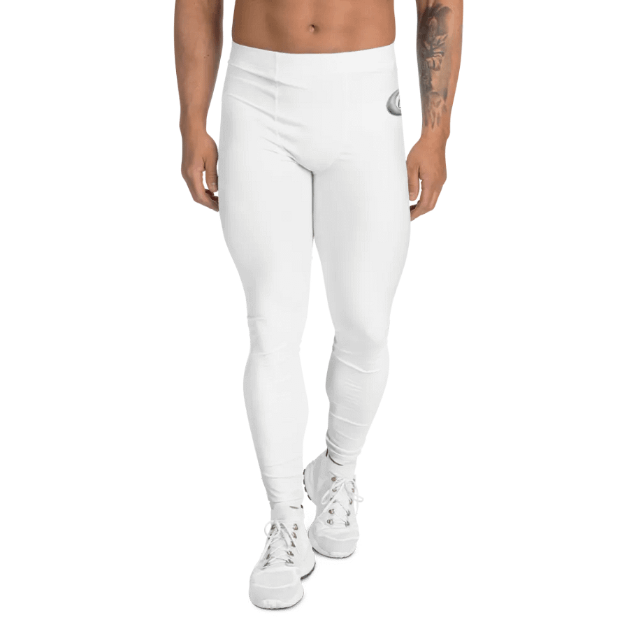 Slim Fit Men's Leggings - White Performance Activewear product image (1)