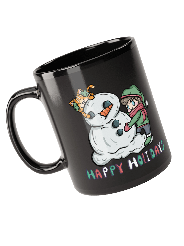 Arcade Warrior Happy Holidays Black Mug Christmas 2025 product image (1)