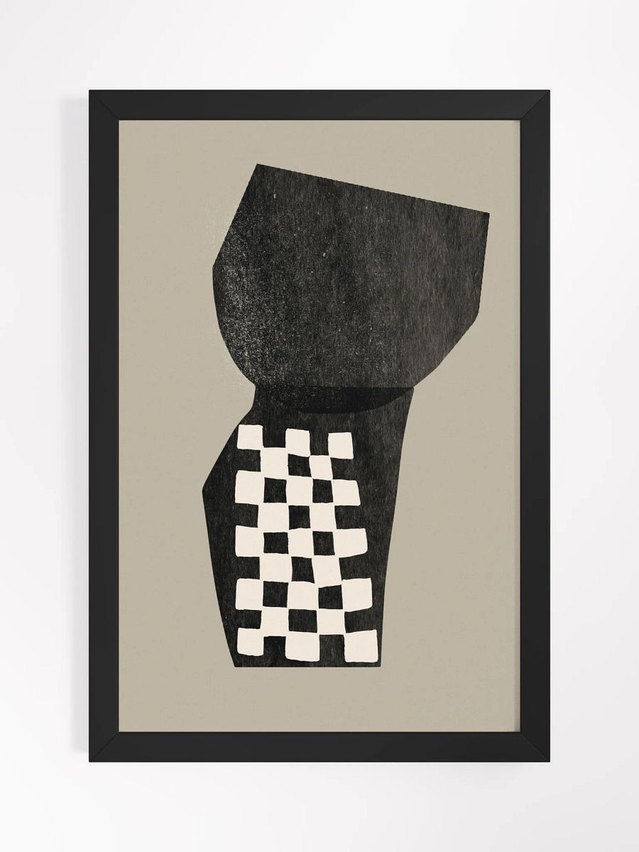 Geometric Grid Framed Poster | Modern Minimalist Wall Art | Structured Abstract Design for Sleek Interiors product image (2)