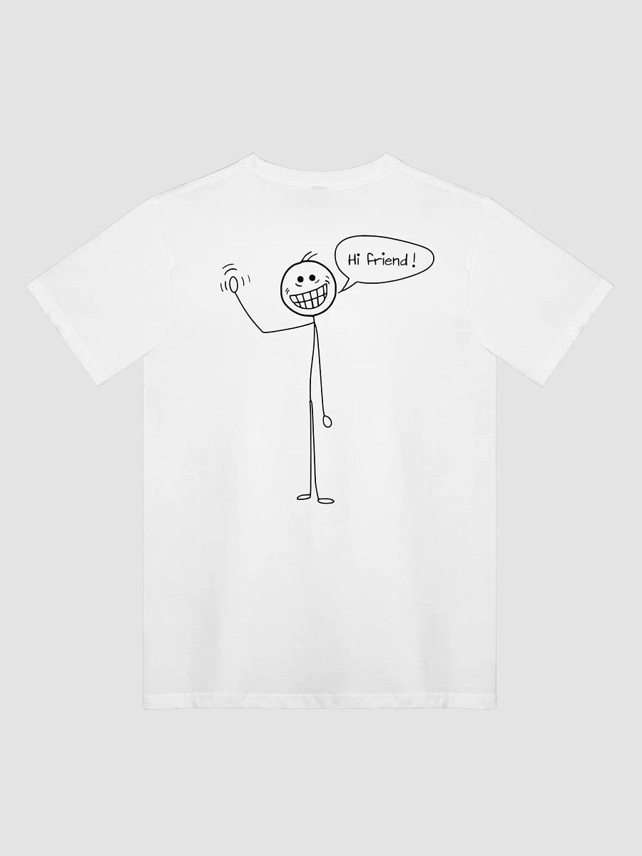"Hi Friend!" Stick Figure T-Shirt – Funny Hand-Drawn Cartoon Tee. product image (2)