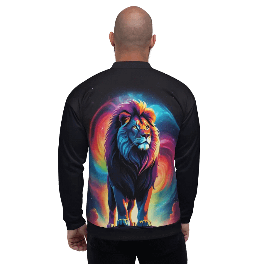 Colorful Lion All Over Print Zip Up Jacket product image (4)