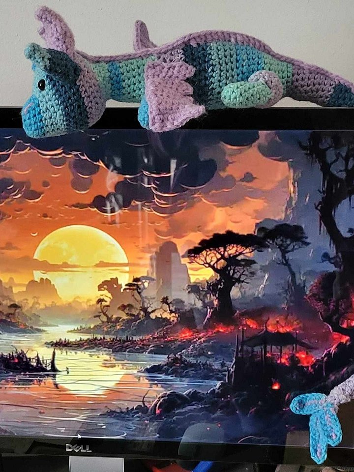 Large Plush Crochet Dragon product image (1)