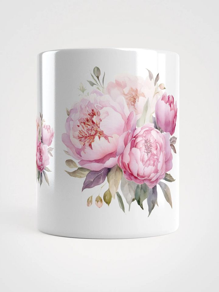 Pink Peonies White Glossy Mug product image (1)