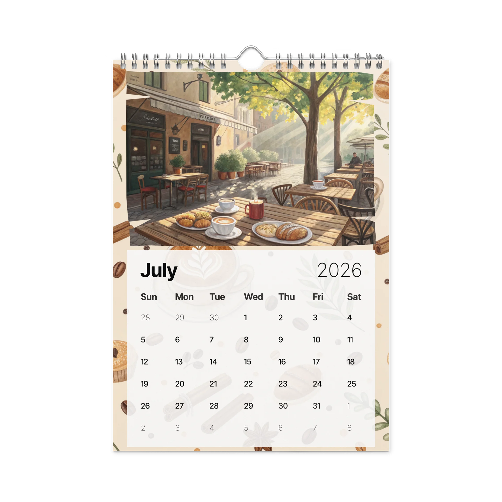 Brewed Bliss Wall Calendar 2026 – The Art of Coffee in Watercolor product image (7)