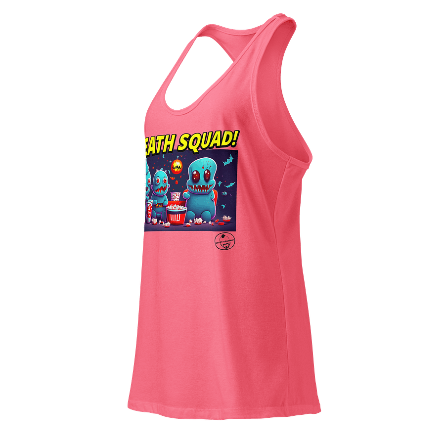 Death Squad Superhero Yellow Racer Back Tank Black Logo product image (10)