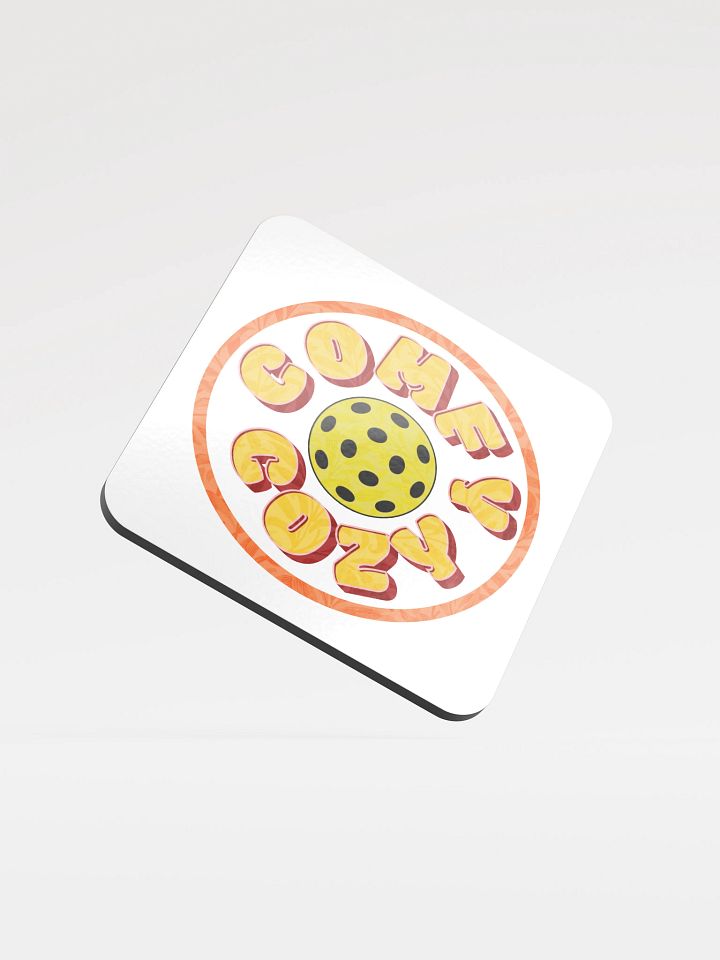 Comfy Cozy Pickleball Circle Funky Glossed Cork Coasters product image (2)