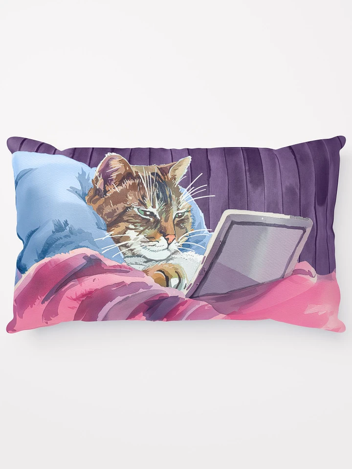 21st Century Digital Cat – Fun Feline Throw Pillow product image (1)