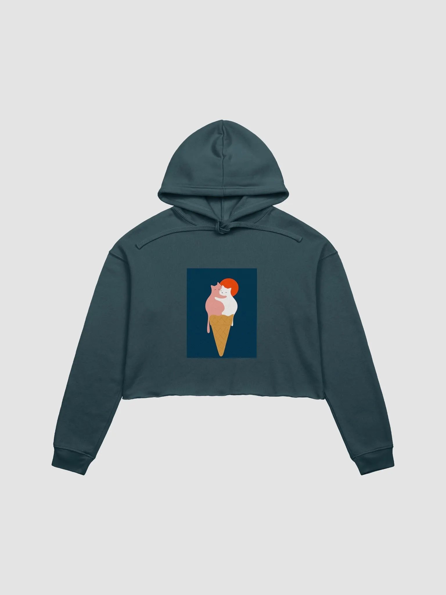 Ice Cream Cats Cuddle Cone Crop Hoodie product image (3)