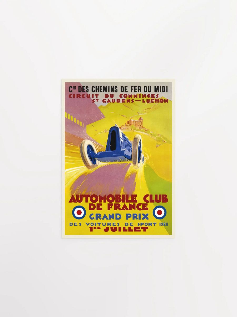 France Monaco Vintage F1 Grand Prix, 1928 poster — Vintage Formula 1 poster, Monaco Grand Prix poster, retro travel poster, retro travel art product image (6)