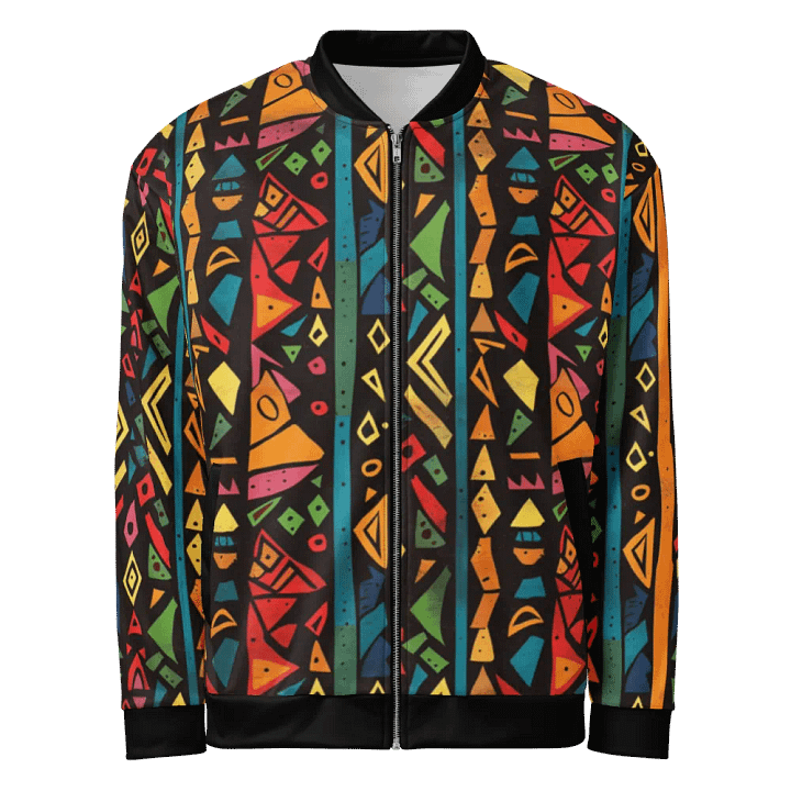 Vibrant African Tribal Patterns All-Over Print Bomber Jacket product image (1)