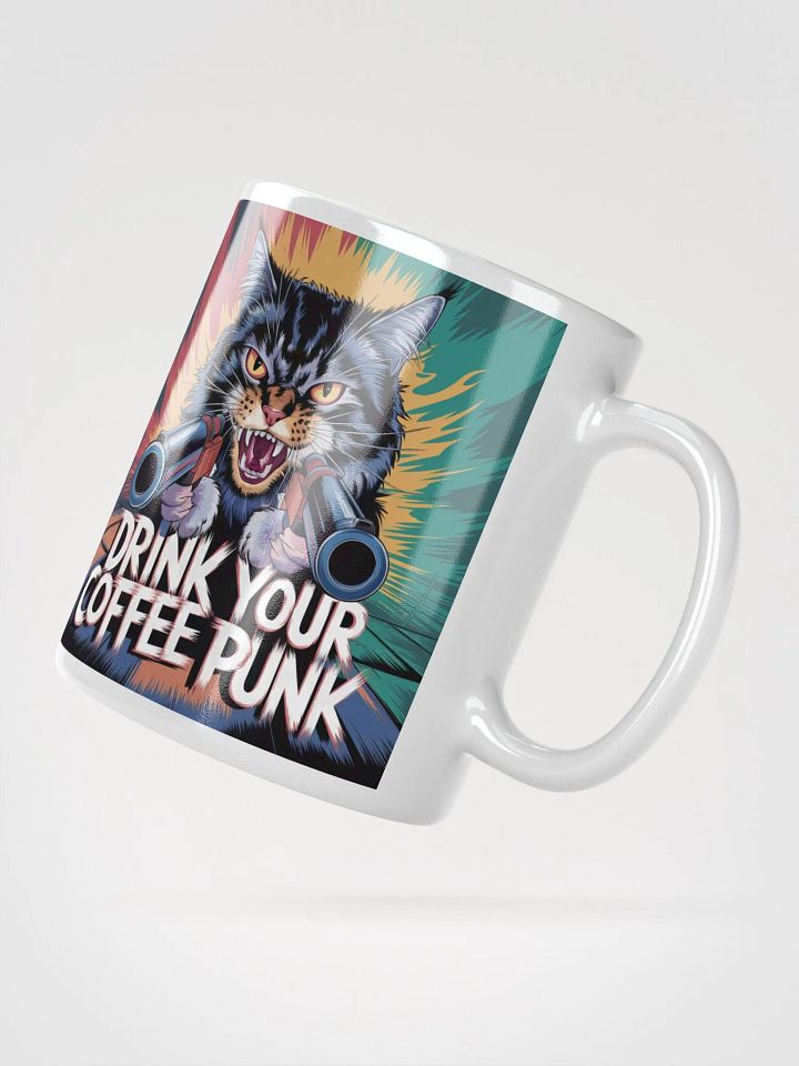 "Drink Your Coffee Punk" Humorous High Quality Glossy White Mug product image (2)