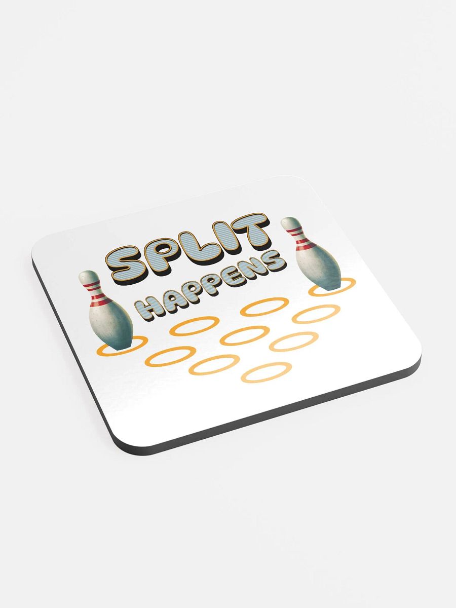 Split Happens 10pin Bowling Glossed Cork Coaster product image (3)
