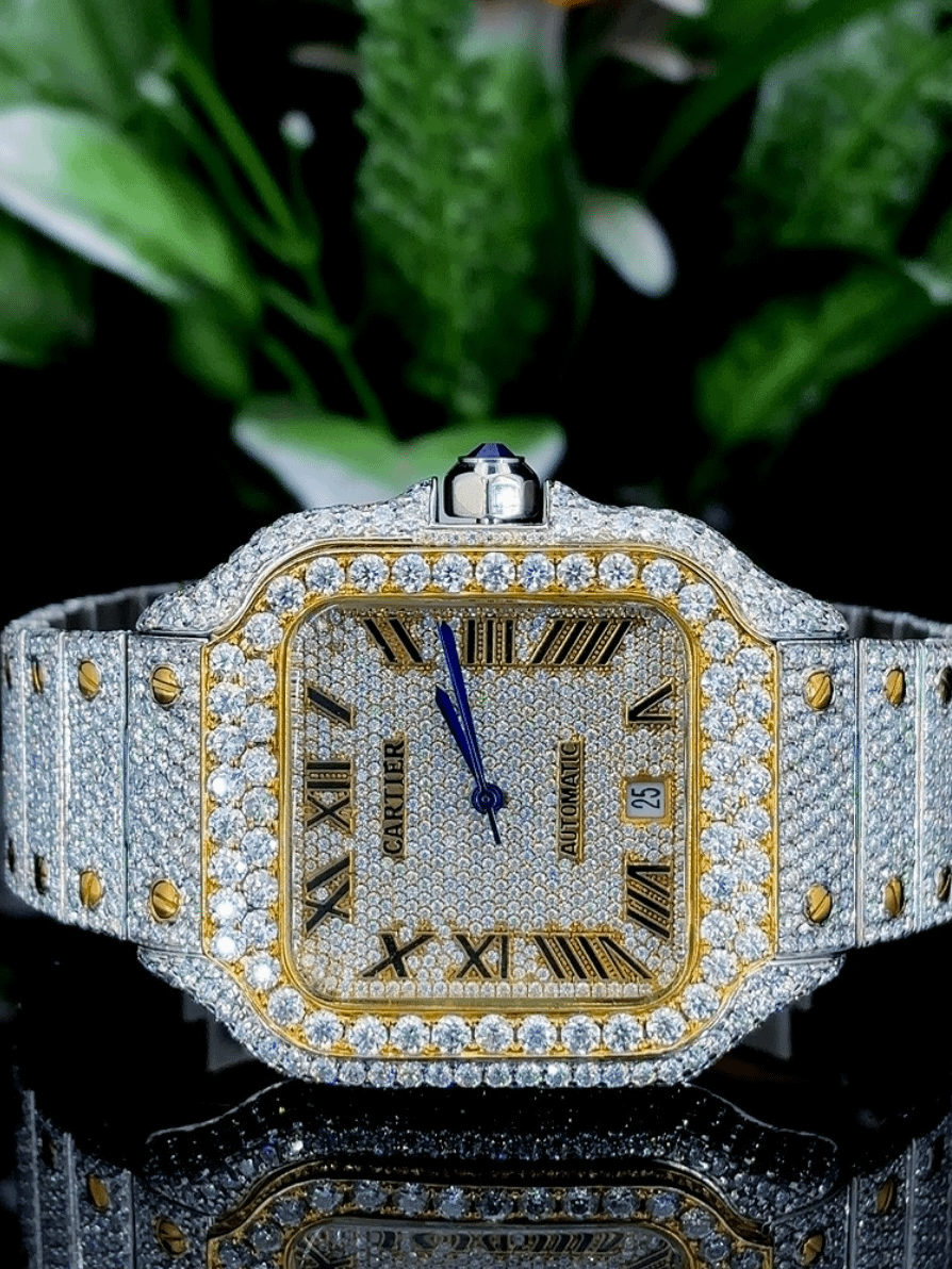 Krushnam's Gold White Dual-tone Cartier with Roman Letter product image (4)