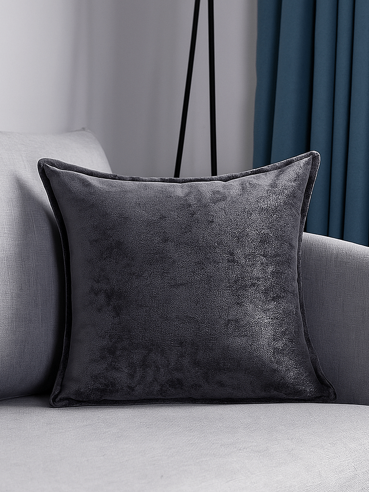 Decorative Crushed Velvet Throw Pillow Cover - Individual | Charcoal Gray product image (1)