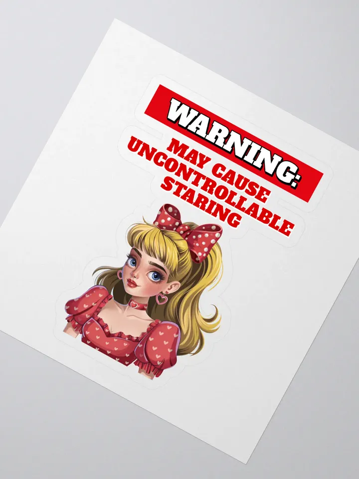 Warning: May Cause Uncontrollable Staring - Funny Sticker product image (2)