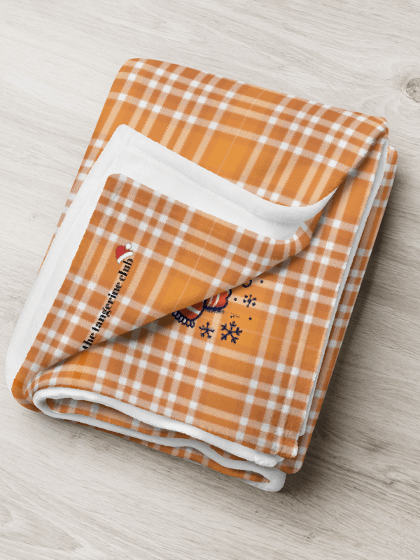 Tangerine Plaid Xmas Blanket product image (4)