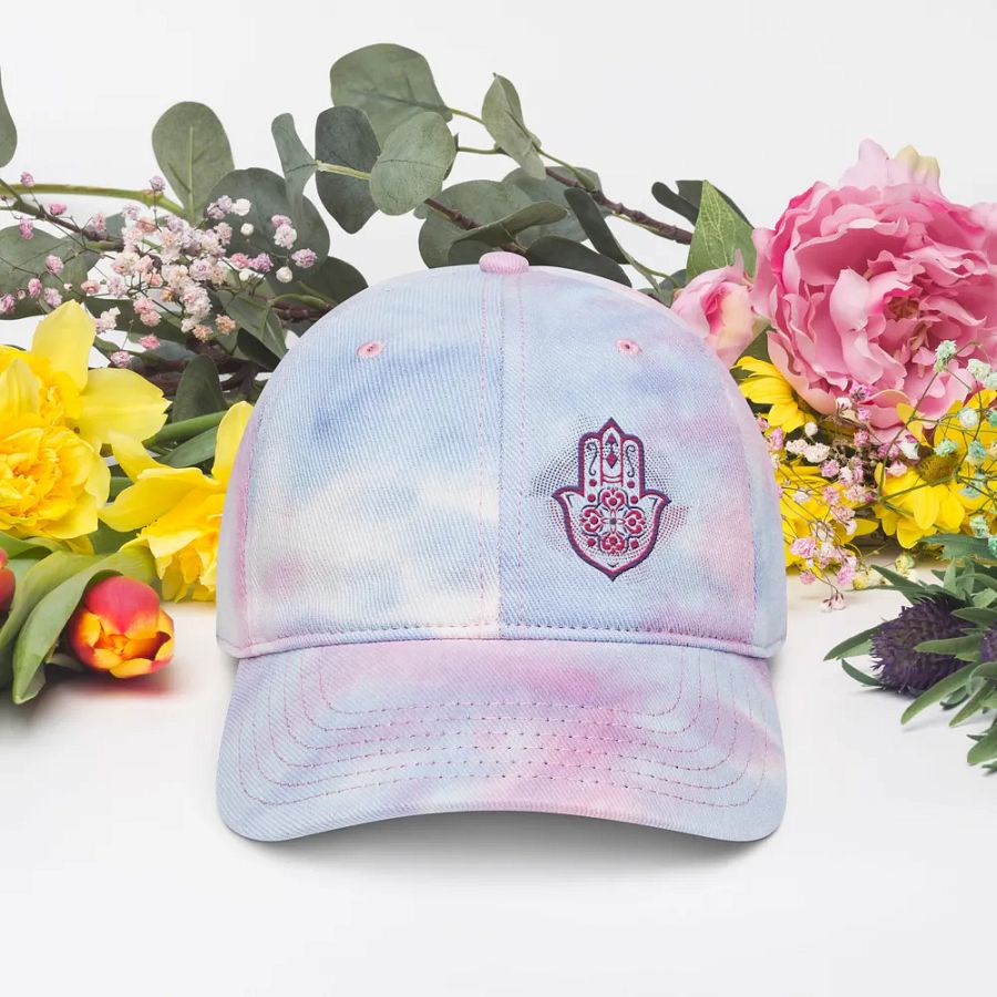 Hamsa Harmony Tie-Dye Dad Hat product image (4)