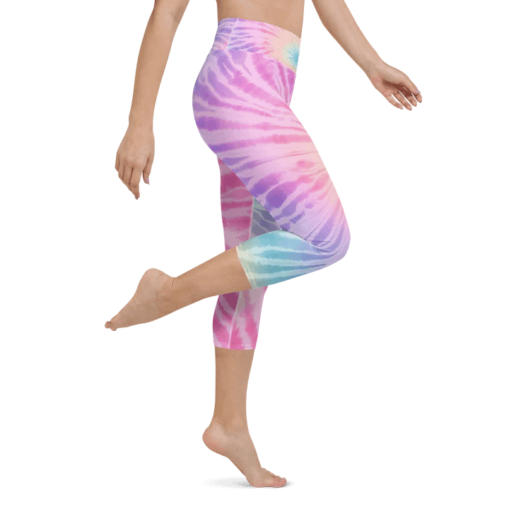 Pastel Radiance Tie-Dye Yoga Capri Leggings product image (1)