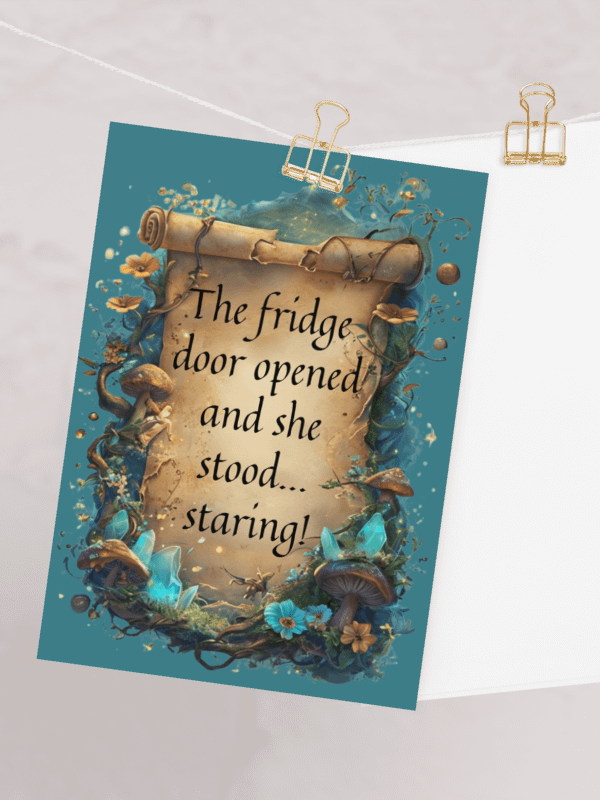 Funny Mom Greeting Card: "The Fridge Door Opened… and She Stood, Staring!" Perfect for Overstimulated Moms product image (1)