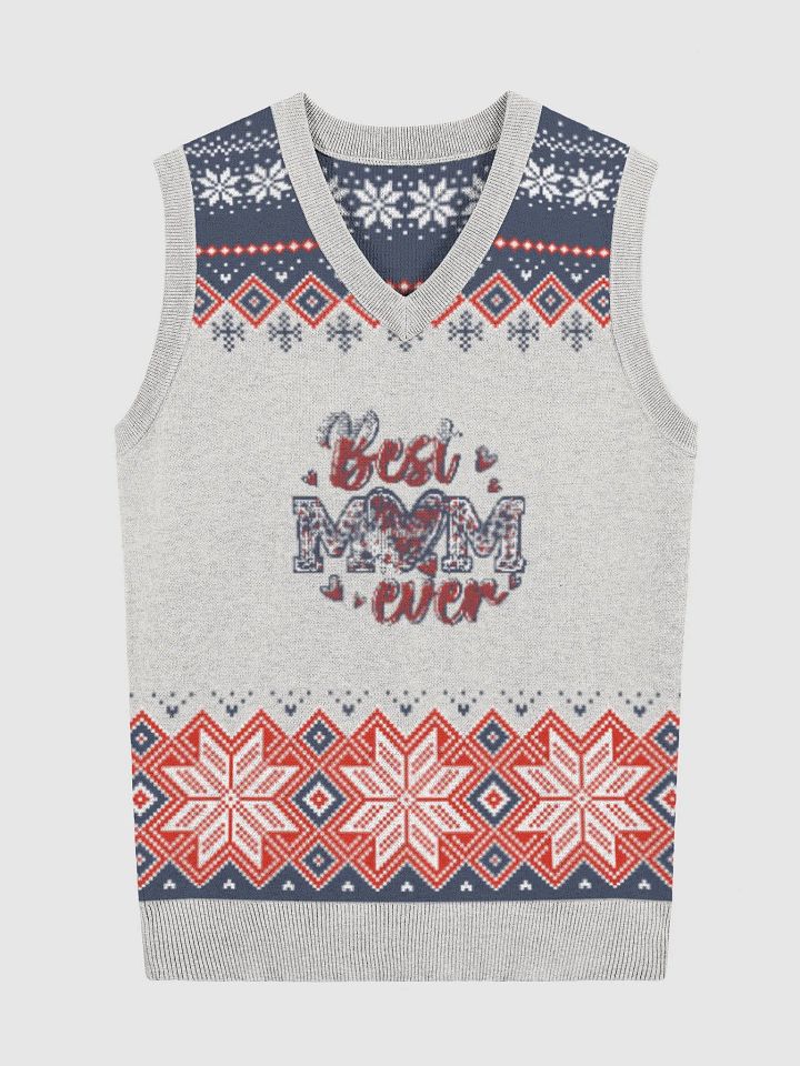 Best Mom Ever Knitted V-Neck Vest product image (5)