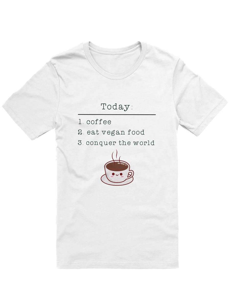 “Vegan Conquers the World” Unisex White T-Shirt product image (1)
