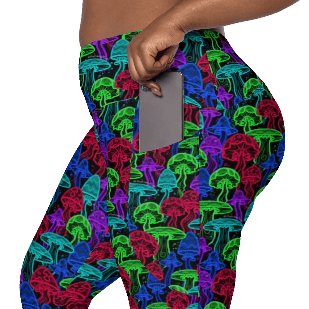 Neon Mushrooms (Variation 1) Pocket Leggings product image (12)
