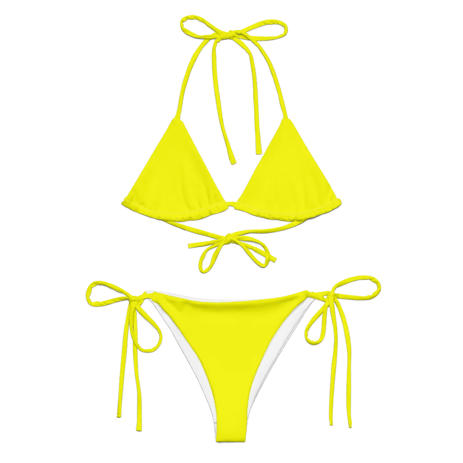 Plain Color Bright Yellow String Bikini Set product image (1)