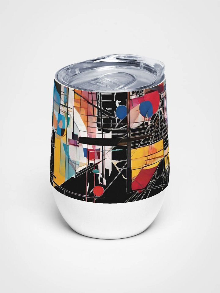 Stylish Kadinsky inspired wine tumbler for art moms dads friends product image (1)