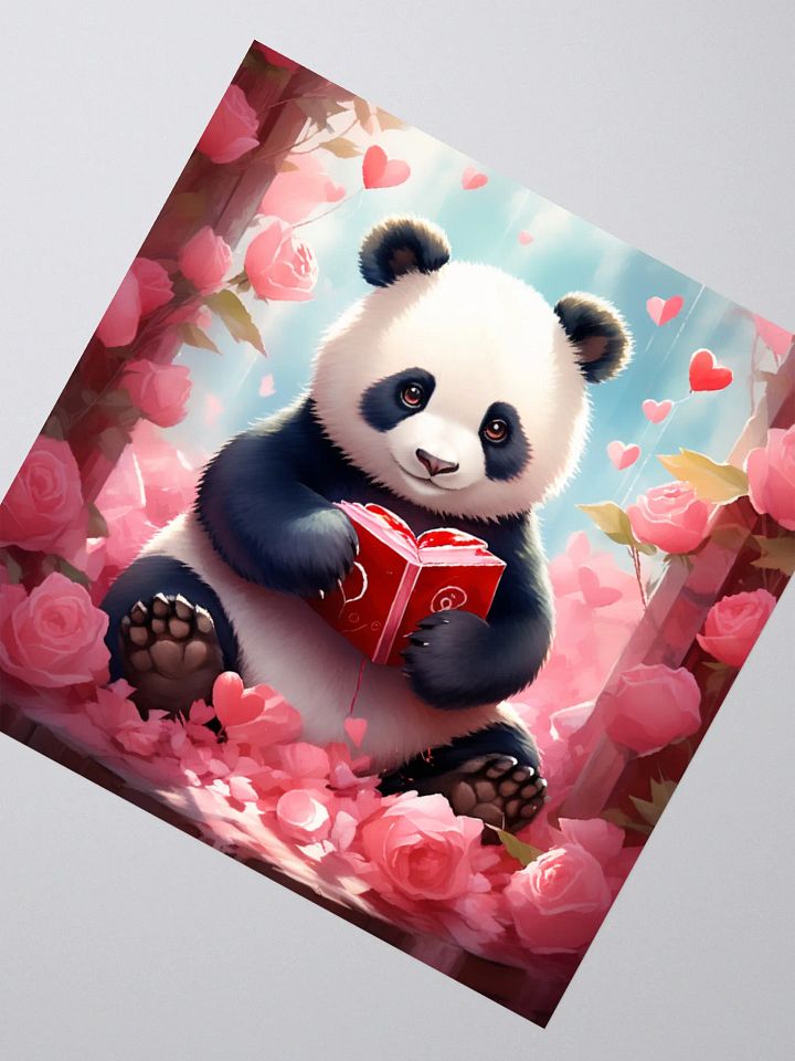 Book Loving Valentine Panda Sticker product image (2)