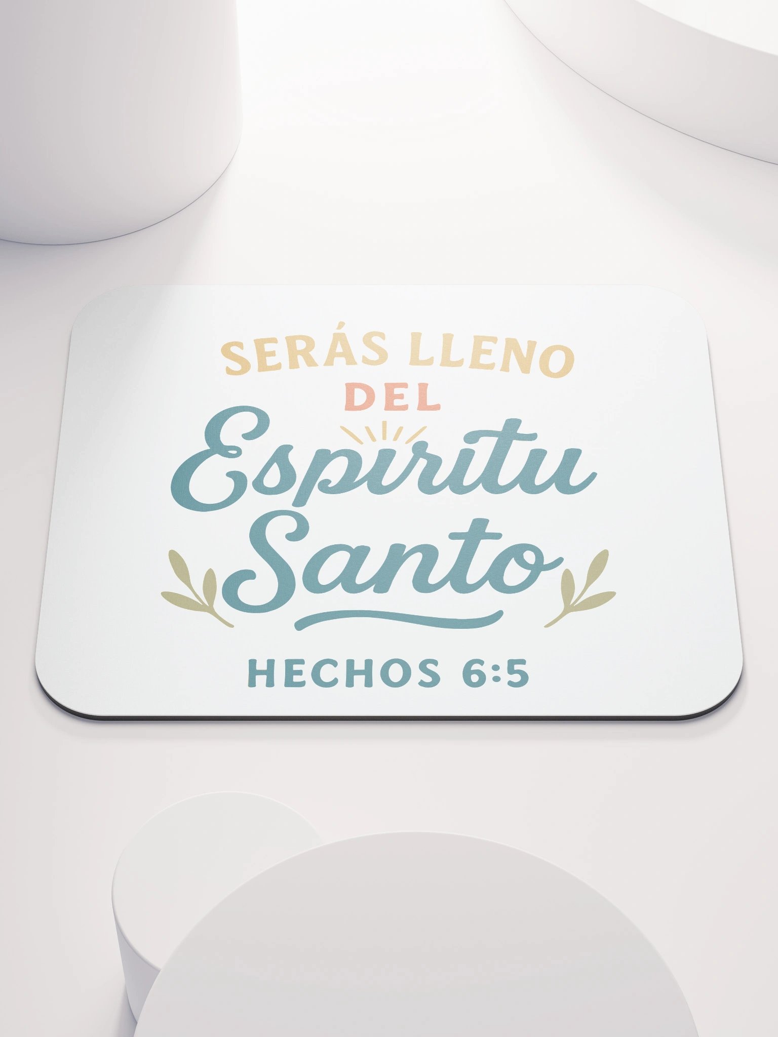Faith Mouse Pad – “Serás Lleno del Espíritu Santo” – Spanish Christian Design product image (1)