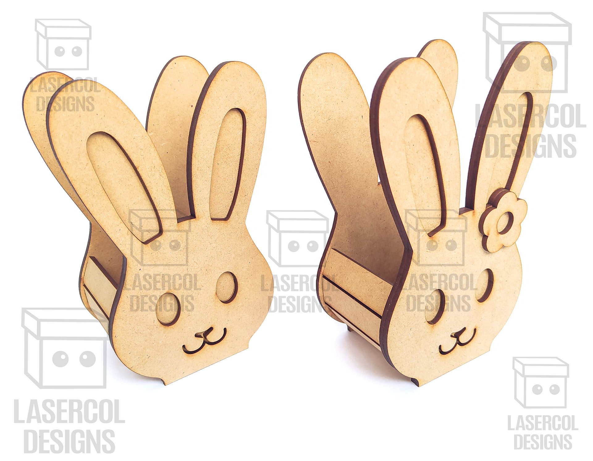 Easter Bunny Basket Set 1 (4 Styles, 2 Sizes) - Laser Cut Files product image (5)