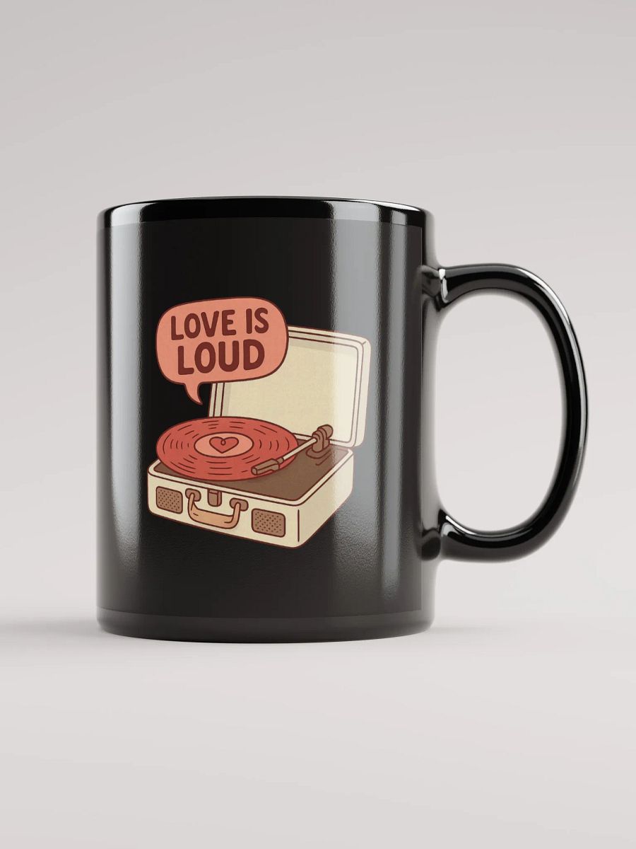 Love Is Loud Black Glossy Mug product image (2)