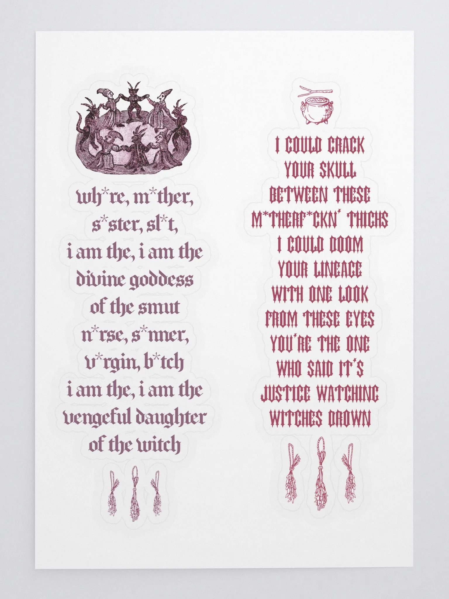 Burn Your Village Lyrics Stickers product image (1)