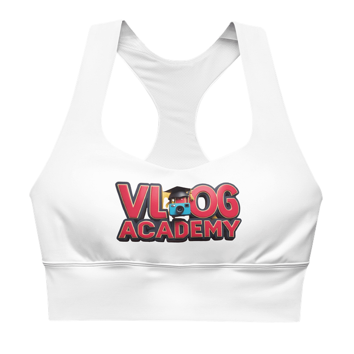 Vlog Academy All-Over Print Recycled Longline Sports Bra product image (1)