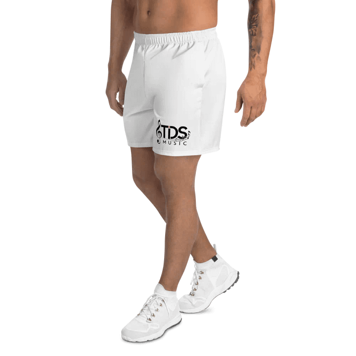 TDS Music Unisex White Athletic Long Shorts product image (2)