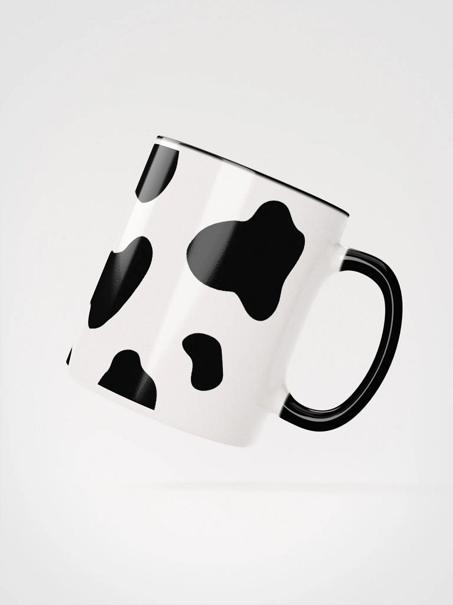 "Black cow pattern" Ceramic Mug with color inside product image (3)