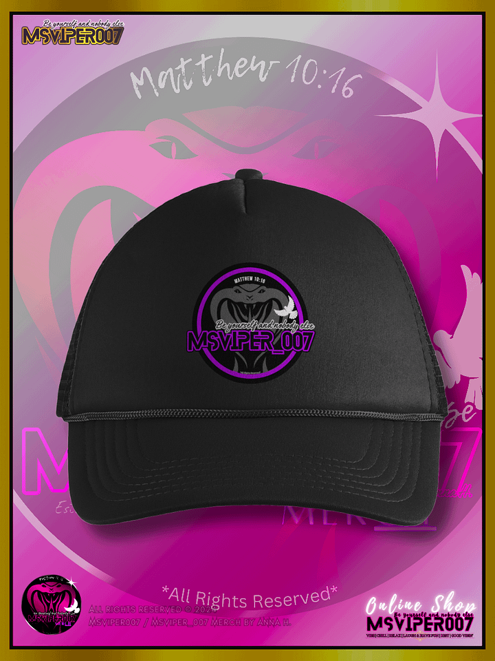 Trucker Hat - "MsViper_007™ Brand Classic [purple/blk emblem] Support&Sport" Foam Trucker Hat by Anna H. product image (1)