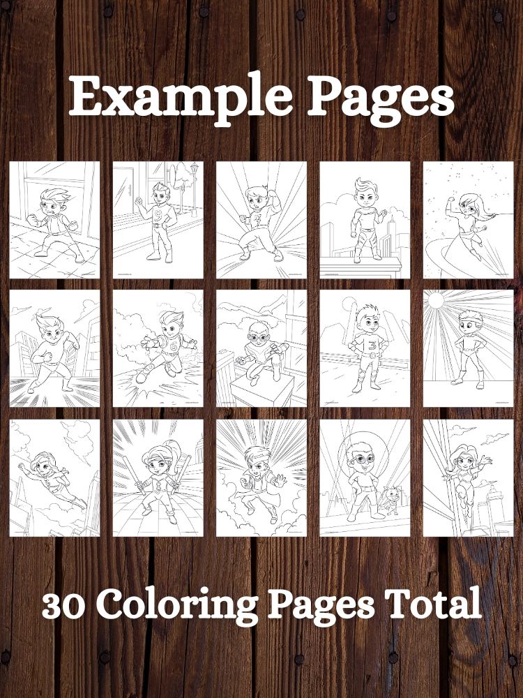 Hero Kids and Cute Aliens Printable Coloring Pages for Children product image (2)