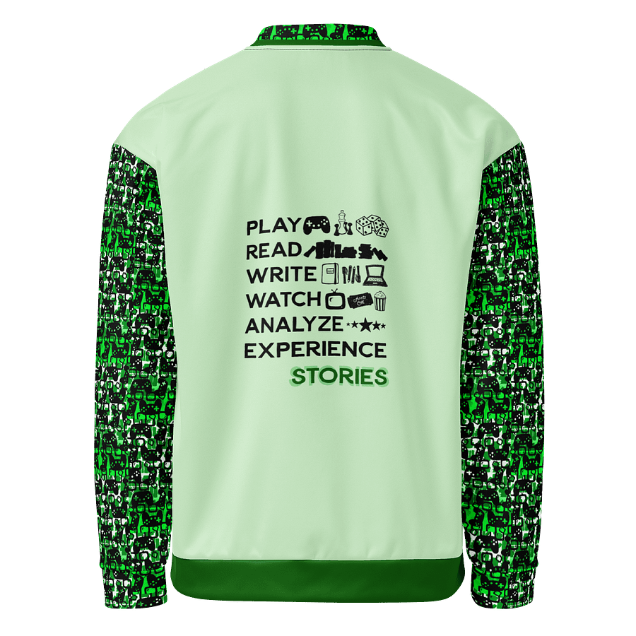 Experience Stories Unisex Bomber Jacket (Green, Emerald Mint, and Black) product image (3)