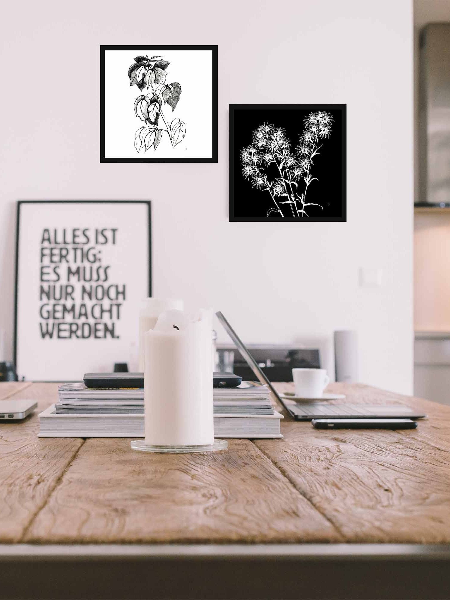 Botanical Line Art Canvas Print - Stylish Graphical Twig product image (4)