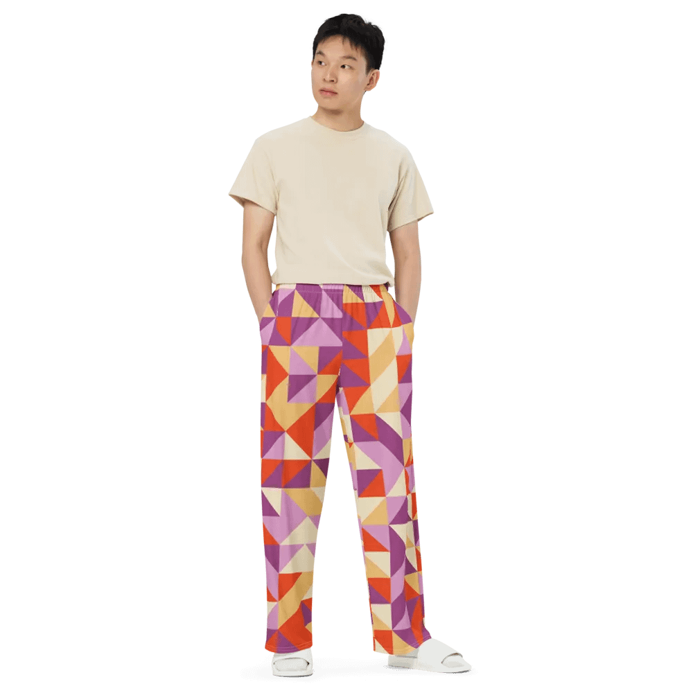 BUIII Dynamic Geometry: Autumn Breeze Wide-Leg Pants product image (6)