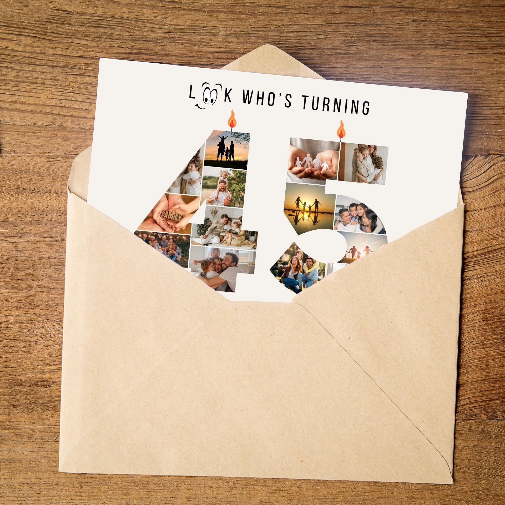 45th Birthday Number Photo Card Canva Template product image (2)