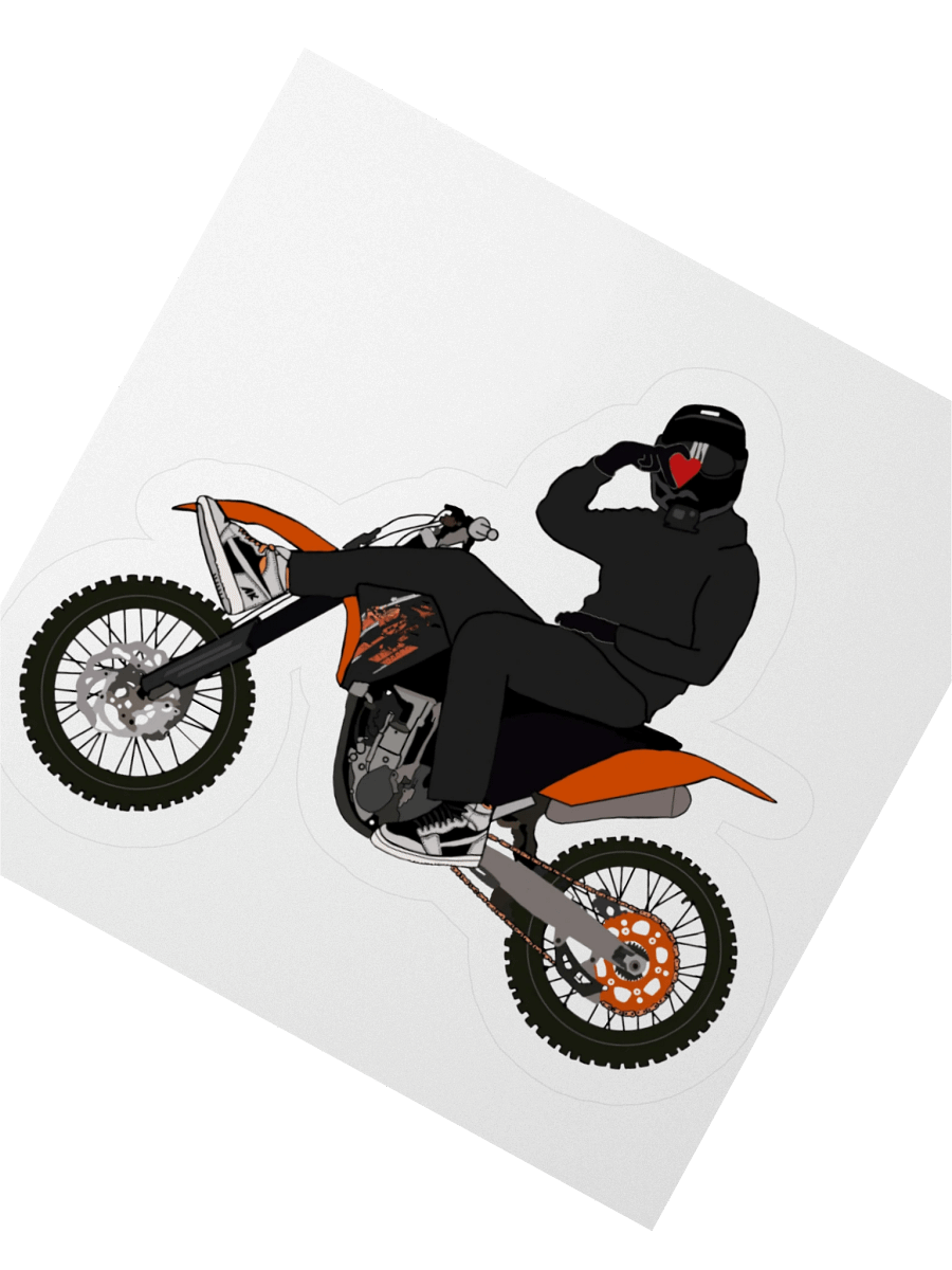 Heart-hand on Bike | Kiss-cut Sticker product image (2)