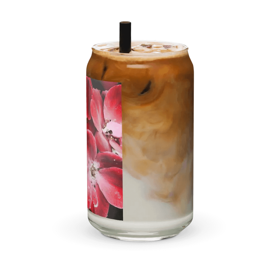 Bright Red Flowers Can Shaped Glass product image (42)