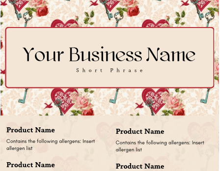 Lock and Key Cake Tasting Label Templates product image (1)
