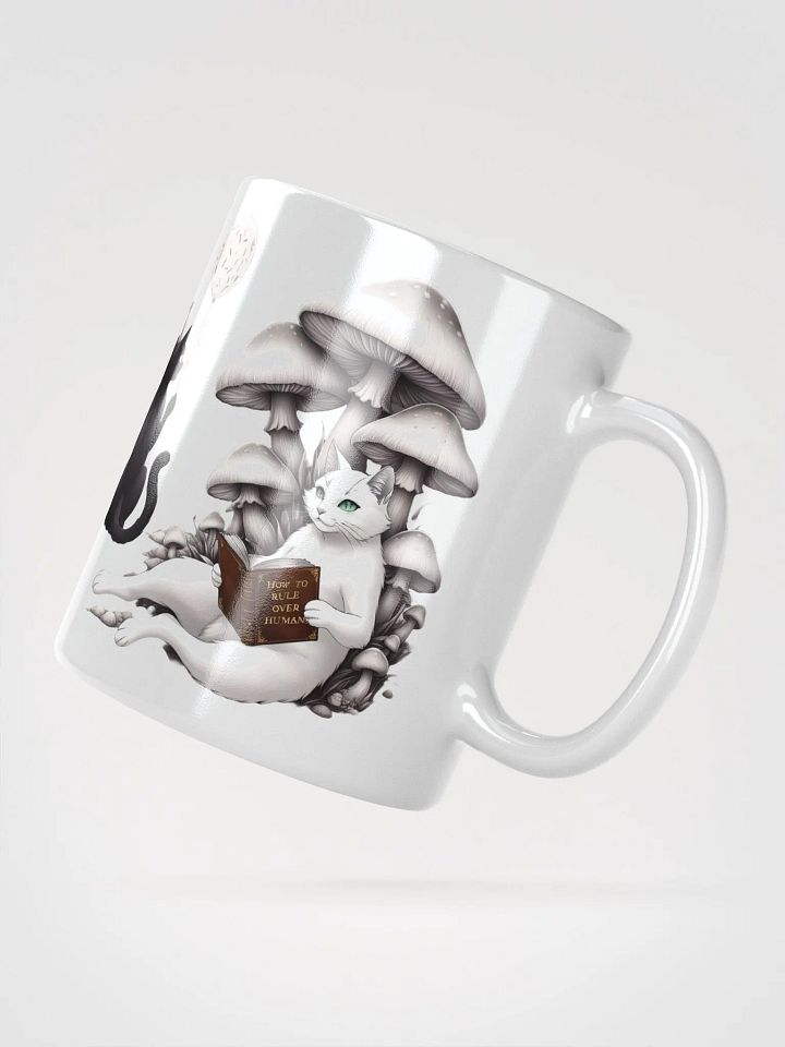 Extrovert Black Cat and Introvert White Cat White Glossy Ceramic Mug product image (2)
