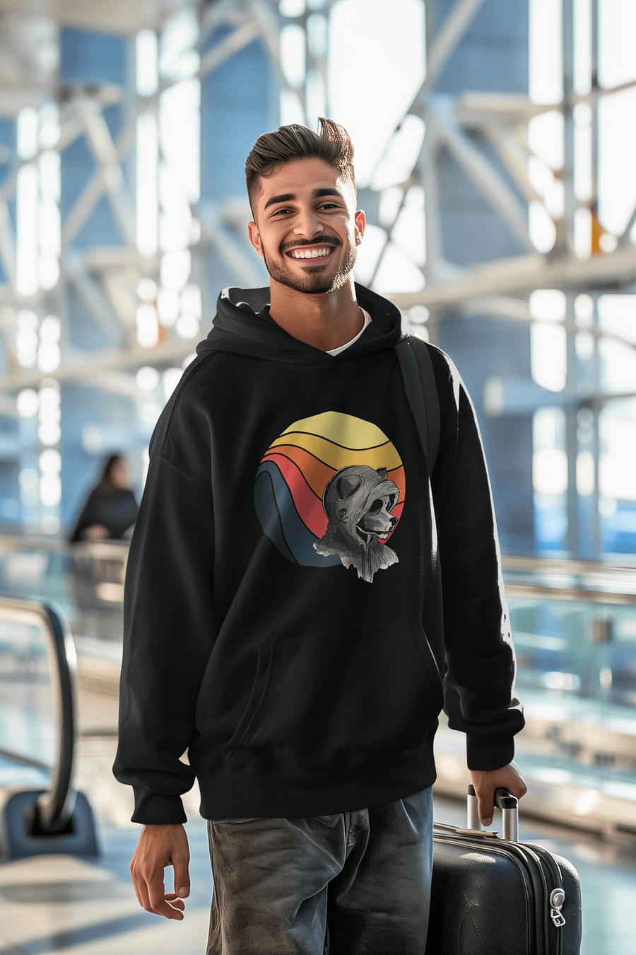 Ethereal Skull Spirit Sunset Ghostly Dog for Halloween Hoodie product image (3)
